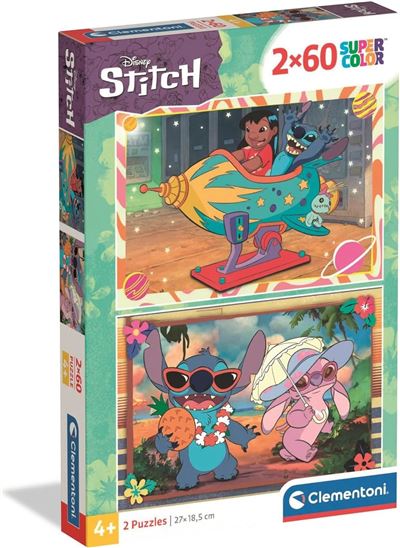 Puzzle clementoni disney stitch 2x60 supercolor 27x18cm