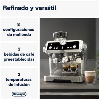 Cafetera superautomática - De'Longhi Rivelia EXAM440.35.W, Molinillo  integrado, 2 depósitos de café, Espumador, 8 recetas, 19 bar, 1450 W,  Blanco - Comprar en Fnac