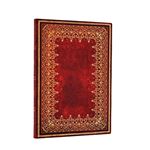 Libreta Flexi Hoja de Oro Midi (120x175mm) lisa de 176 páginas cierre con banda elástica Paperblanks rojo