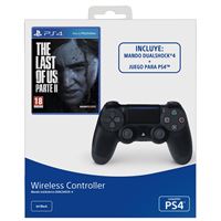 Mando inalámbrico Dualshock 4 Negro + The last of Us II PS4