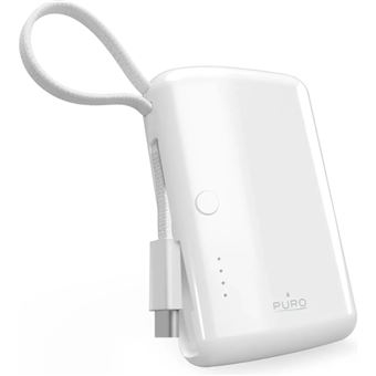 Powerbank Puro Power Link 10000 mAh con cable integrado USB-C Blanco