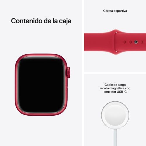 Apple Watch S7 41 mm GPS Caja de aluminio (PRODUCT)RED y correa 