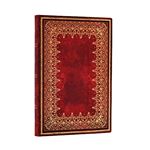 Libreta Flexi Hoja de Oro Mini (90x140mm) rayada de 208 páginas cierre con banda elástica Paperblanks rojo
