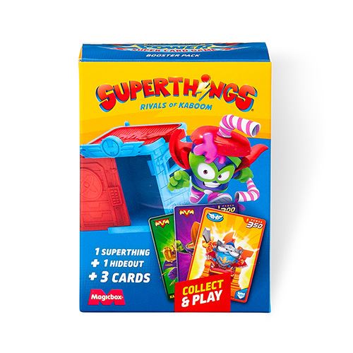 Caja sorpresa superthings power 1 guarida + 1 figura + 3 cartas