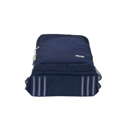 4-zip school backpack (25 l) 1918 series, navy blue • MILAN