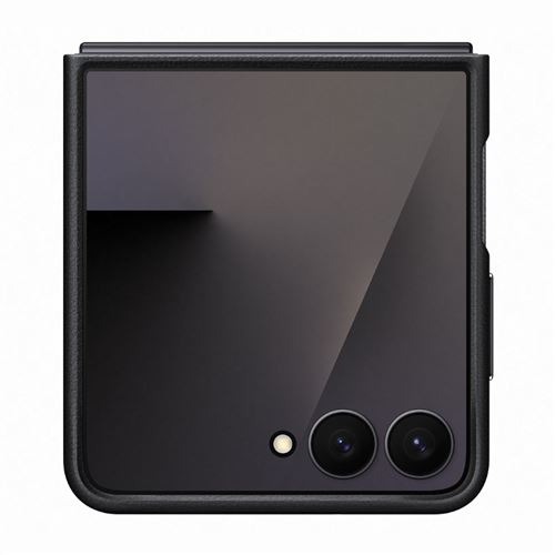 Funda De Cuero Vegano Samsung Negra Para Galaxy Z Flip7