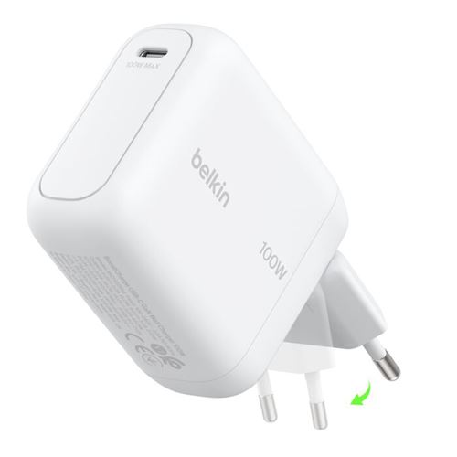 Belkin Blanco Cargador De Pared Usb-C Gan De 100W