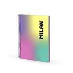 Cuaderno Milan A4 Con Espiral Y Tapa Dura Papel A Líneas 120 Hojas De 95 Gr/m² Colección Sunset