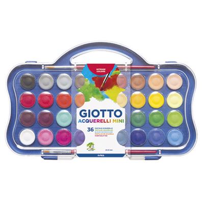 Acuarelas Mini Giotto 36 unidades 2 pinceles box watercolours