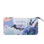 Estuche Escolar 3 Compartimentos Totto Tablero Lienzo Floral