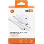 Cargador Wefix USB-C s.4A Blanco 1 m