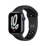 Apple Watch S7 Nike 45 mm GPS Caja de aluminio medianoche y correa Nike Sport Antracita/Negro