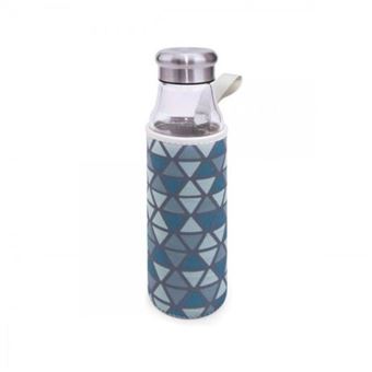 Botella vidrio Iris 550 ml con funda Azul