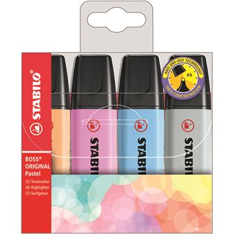Set 4 marcadores STABILO BOSS ORIGINAL colores pastel - Subrayador - Los  mejores precios | Fnac