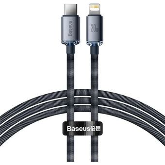 Cable de carga Baseus Crystal Shine Lightning a USB-C 20W 1,2m Negro