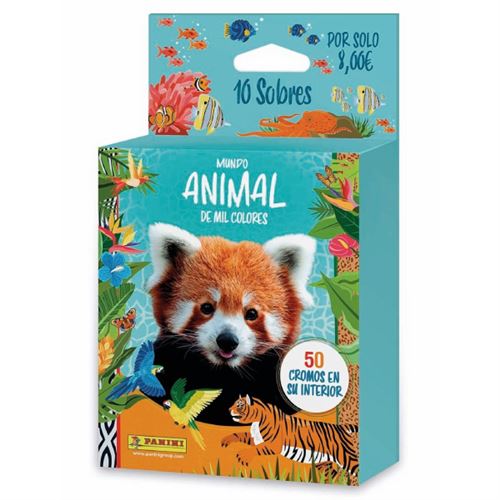 Ecoblister 10 sobres panini mundo animal de mil colores 50 cromos