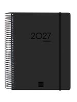 Agenda 16 Meses Finocam Ikon Sep 2026 Dic 2027 E10 155x212 Mm 1 Día Página Negro Internacional