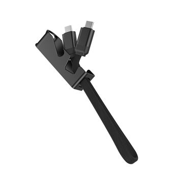 Cable de carga - Llavero Muvit for change con función soporte Tipo C a Tipo C 3A 60W Negro y Gris