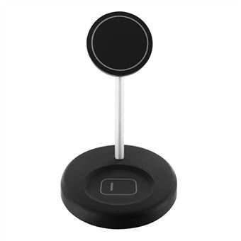 Base de carga inalámbrica Muvit 2 en 1 con soporte Magsafe Negro