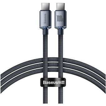 Cable de carga Baseus Crystal Shine USB-C 100W 1,2m Negro