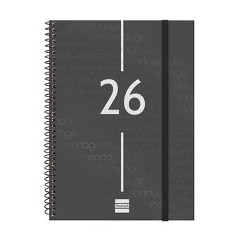 Agenda Finocam Espiral Basics Year Ene-Dic 2026 E10 - 155x212 mm Semana Vista Horizontal Negro Español - 1