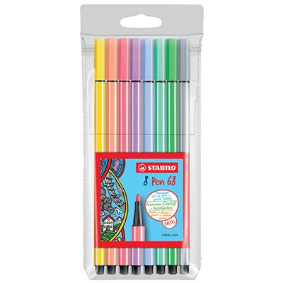 Estuche 8 rotuladores Stabilo Pen 88 colores pastel