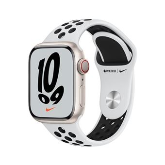 Típicamente Disciplina más lejos Apple Watch S7 Nike 41 mm LTE Caja de aluminio blanco estrella y correa Nike  Sport Plata/Negro - Reloj conectado - Fnac