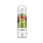 Batidora de vaso Nutribullet Portable NBP003W, Vaso portátil 0.475L, Asa transportable, Carga USB-C, 2000 mAh, Blanco