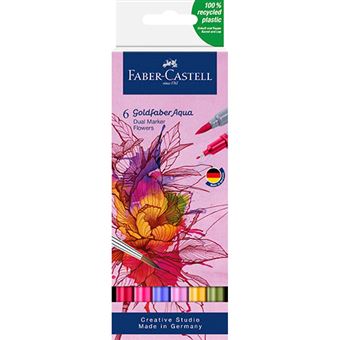 Pack 6 rotuladores Faber-Castell Goldfaber Aqua Dual Marker Flowers - 1