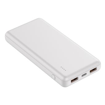 Powerbank Myway 10000mAh USB 2 puertos 2A + Cable tipo C Blanco