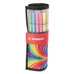 Estuche De Tela Stabilo Pen 68 Enrollable Rollerset Arty Con 25 Colores