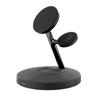 Base de carga inalámbrica Muvit 3 en 1 con soporte Magsafe Negro