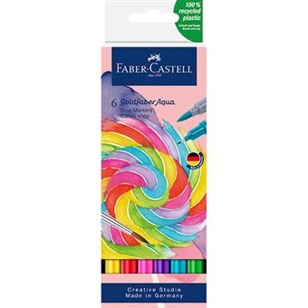 Pack 6 rotuladores Faber-Castell Goldfaber Aqua Dual Marker Candy - 1