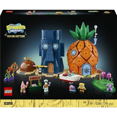 Lego icons 11386 bob esponja pantalones cuadrados: fondo de bikini