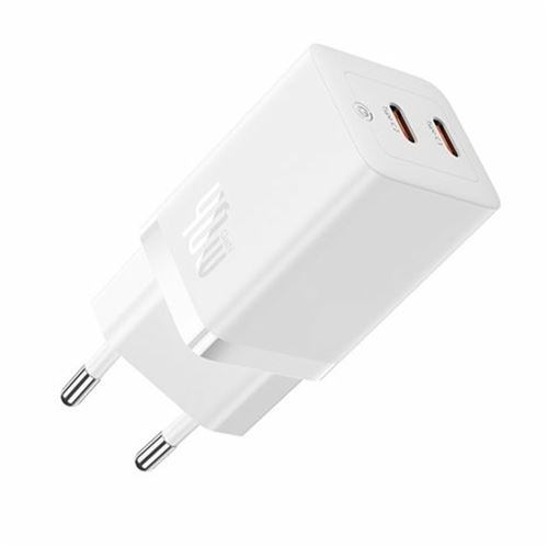 Cargador De Pared Baseus Gan 5 Pro Fast Charger 2x Usb-c 40w Eu Blanco