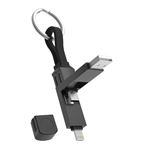 Cable de carga Llavero multiconector Muvit for change (Tipo C, USB-A,8-pin) Negro