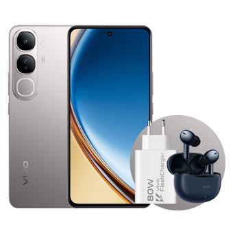 Vivo V40 SE 5G 6,67'' 256GB Plata + Auriculares Noise Cancelling Vivo TWS 3e con estuche de carga + Cargador Vivo 80W FlashCharge