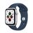 Apple Watch SE 44 mm GPS, Caja de aluminio en plata y correa deportiva Azul abismo