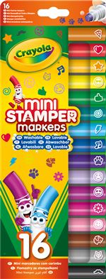 16 Mini Rotuladores Crayola Estampadores Lavables Emoji