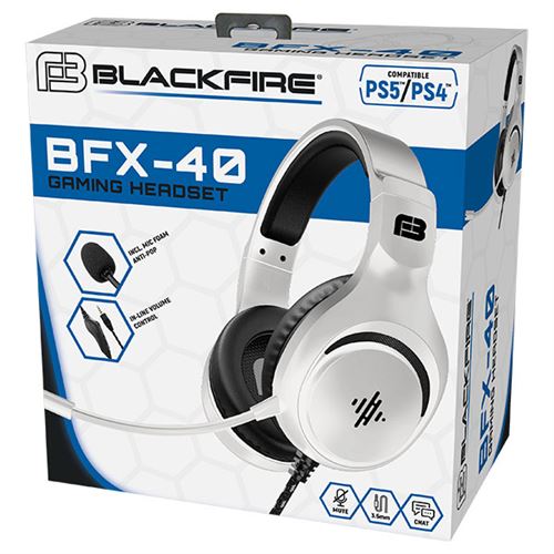 Headset gaming Blackfire BFX-40 Blanco para PS5/PS4 Auriculares