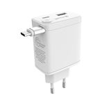 Cargador de pared Retráctil Muvit for change Tipo C PD 30W Blanco