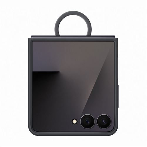 Funda De Silicona Con Anillo Samsung Negra Para Galaxy Z Flip7