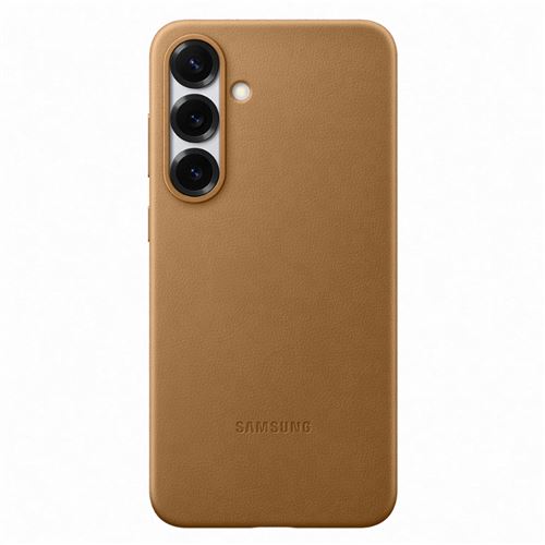 Funda Samsung De Cuero Vegano Camel Dorado Para Galaxy S25+