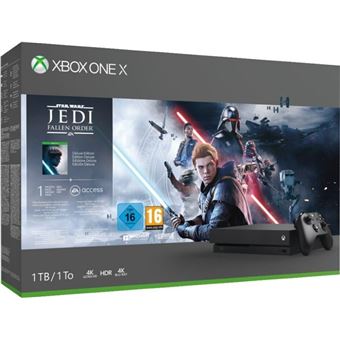 Consola Xbox One X 1TB negra + Star Wars Jedi : Fallen Order