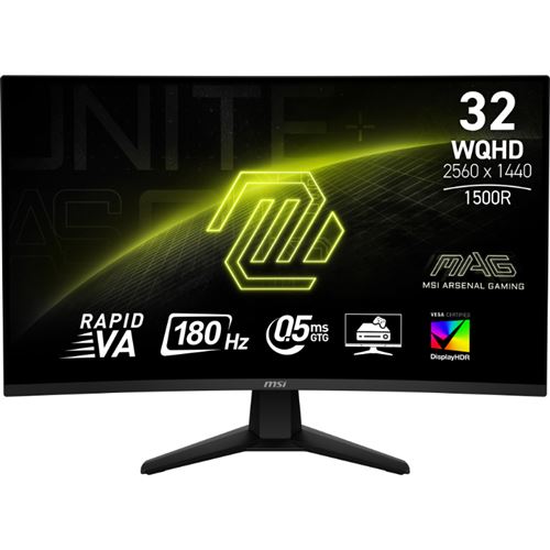 Msi Negro Monitor Gaming Curvo Mag 32Cq6f 31,5'' Wide Quad Hd 180Hz