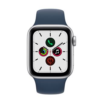 Apple Watch SE 40 mm GPS, Caja de aluminio en plata y correa deportiva Azul abismo
