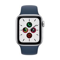 Apple Watch SE 40 mm GPS, Caja de aluminio en plata y correa deportiva Azul abismo