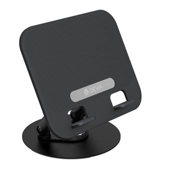 Soporte plegable Devia giratorio 360° para portátil y tablet Negro