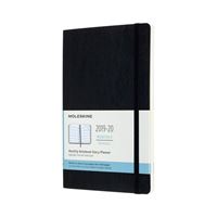 Agenda-cuaderno Moleskine semanal de 18 meses tapa blanda large negro
