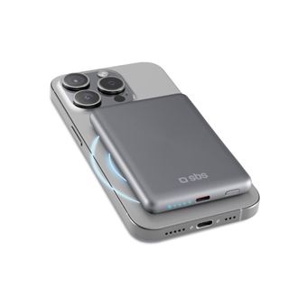 Powerbank SBS Slim PowerMag 5000 mAh Gris